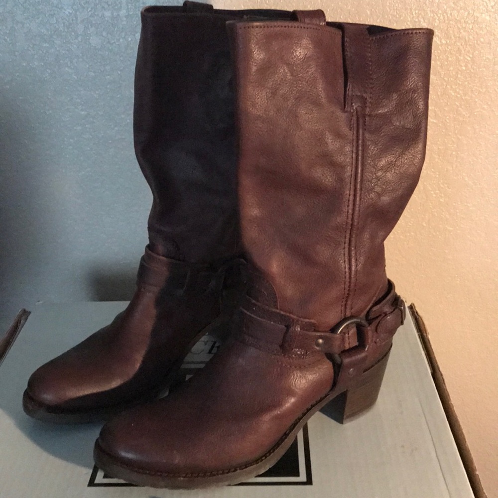 Frye Jane Belted Harness Boots/ Like New
